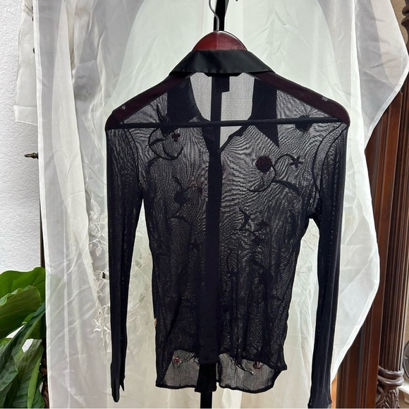Vivienne Tam vintage bulk embroidered rare blouse button up 2 XS/small stretches - Picture 7 of 7